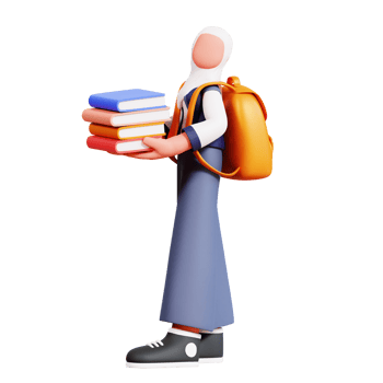 3D Female Character Illustration Education png