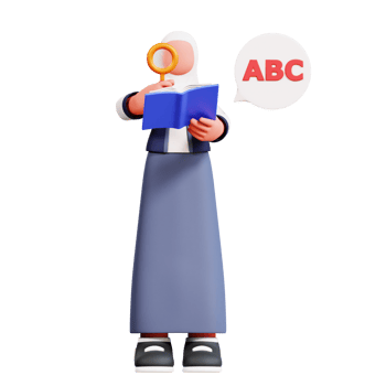 3D Female Character Illustration Education png