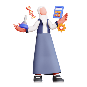 3D Female Character Illustration Education png