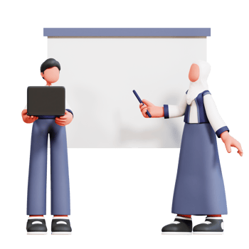 3D Couple Character Illustration Education png