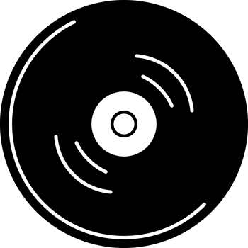 Black vinyl record musical icon png