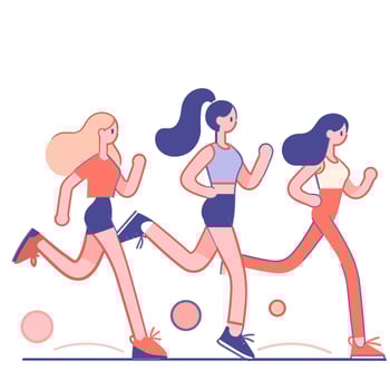 People exercise by running, jogging, exercising for health.women exercise jogging women exercise running vector