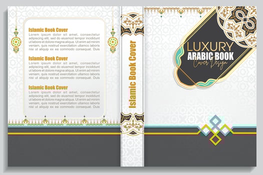 Arabic Islamic Style Book Cover Design with Arabic Pattern and Ornaments vector