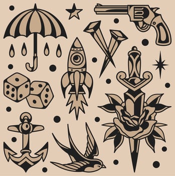 Traditional tattoo flash vector