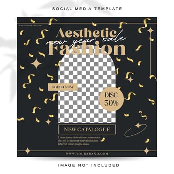 New year concept social media post template vector