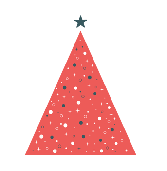 minimal red Christmas tree illustration png