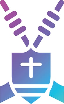 Shield with spear Vector Icon Design Illustration
