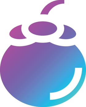 Mangosteen Vector Icon Design Illustration