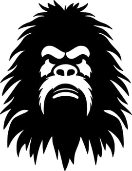 Bigfoot, Black and White Vector illustration