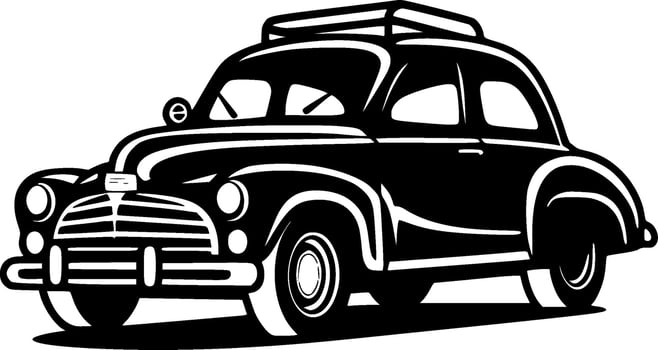 Car, Black and White Vector illustration