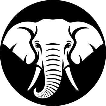 Elephant, Minimalist and Simple Silhouette - Vector illustration