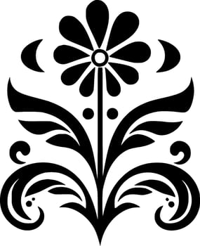 Flower, Black and White Vector illustration