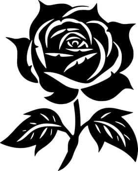 Flower - Black and White Isolated Icon - Vector illustration