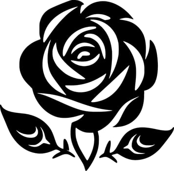 Flower, Black and White Vector illustration