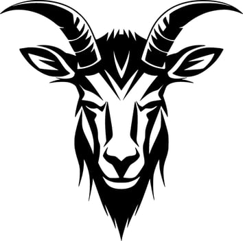 Goat, Black and White Vector illustration