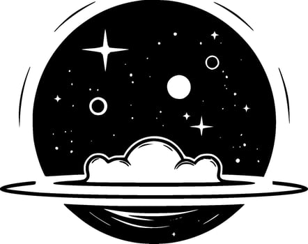 Galaxy, Black and White Vector illustration