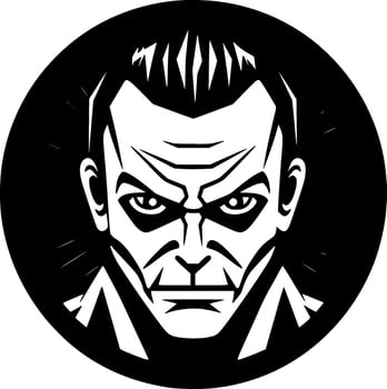 Horror - Black and White Isolated Icon - Vector illustration