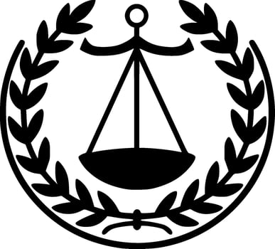 Justice, Minimalist and Simple Silhouette - Vector illustration
