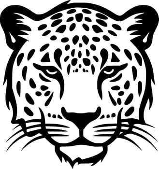 Leopard - Black and White Isolated Icon - Vector illustration
