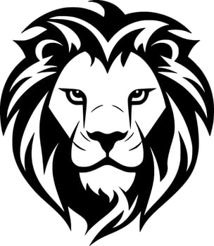 Lion - Black and White Isolated Icon - Vector illustration