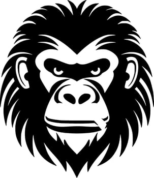 Monkey, Black and White Vector illustration