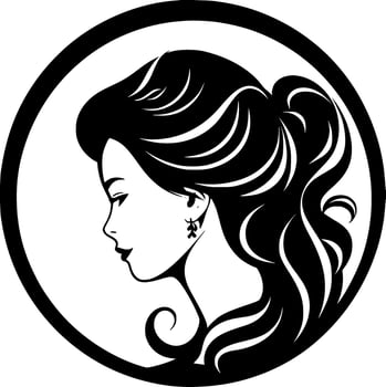 Mom, Black and White Vector illustration