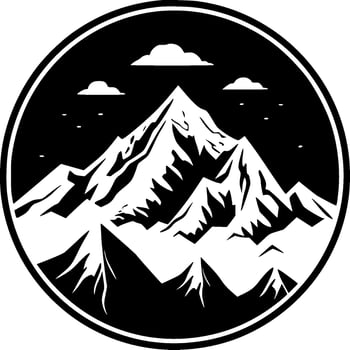 Mountain, Black and White Vector illustration