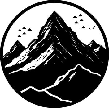 Mountains, Minimalist and Simple Silhouette - Vector illustration