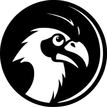Parrot, Black and White Vector illustration
