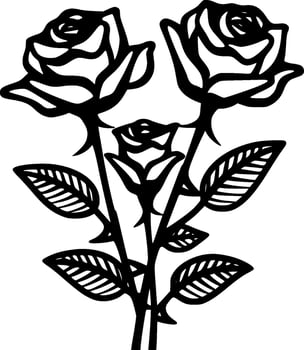 Roses - Minimalist and Flat Logo - Vector illustration
