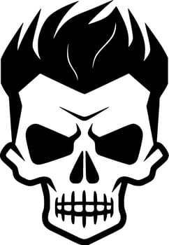 Skull - Black and White Isolated Icon - Vector illustration