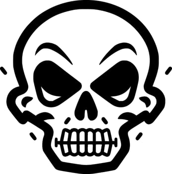 Skull - Black and White Isolated Icon - Vector illustration