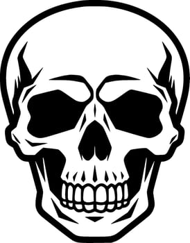 Skull, Black and White Vector illustration