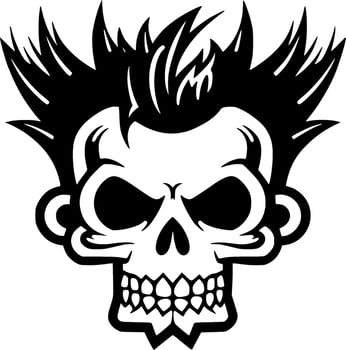 Skull - Black and White Isolated Icon - Vector illustration