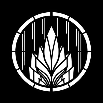 Stained Glass, Black and White Vector illustration