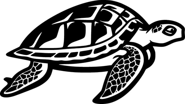 Turtle - Black and White Isolated Icon - Vector illustration