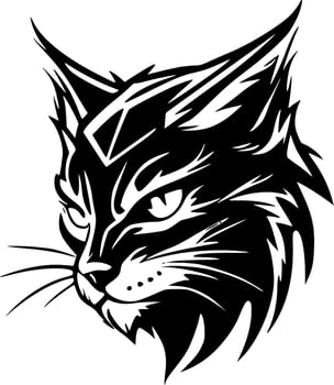 Wildcat, Black and White Vector illustration