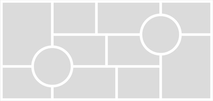 Pictures or photos frame collage. comics page grid layout abstract photo frames and digital photo wall template vector