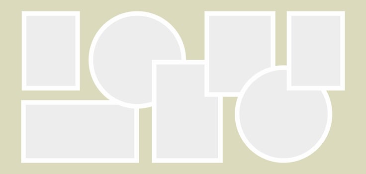 Pictures or photos frame collage. comics page grid layout abstract photo frames and digital photo wall template vector