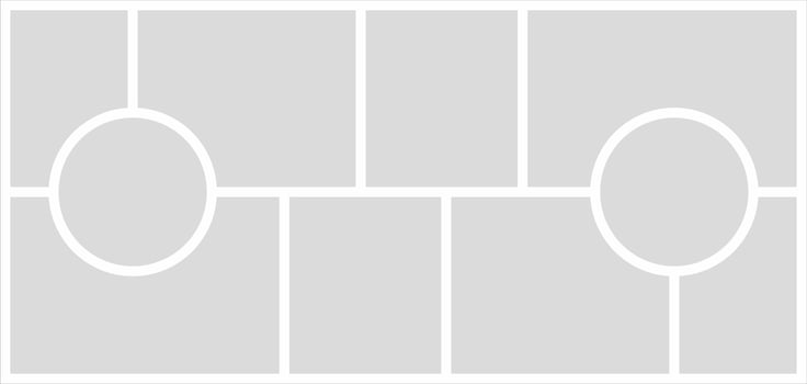 Pictures or photos frame collage. comics page grid layout abstract photo frames and digital photo wall template vector