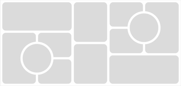 Pictures or photos frame collage. comics page grid layout abstract photo frames and digital photo wall template vector