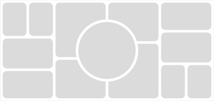 Pictures or photos frame collage. comics page grid layout abstract photo frames and digital photo wall template vector