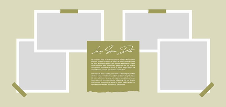 Pictures or photos frame collage. comics page grid layout abstract photo frames and digital photo wall template vector