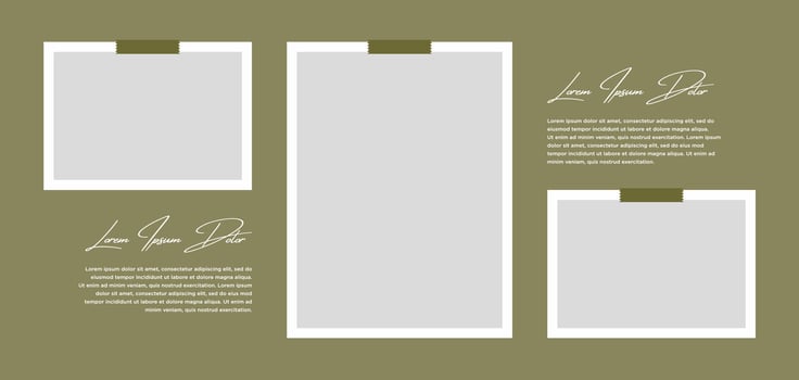 Pictures or photos frame collage. comics page grid layout abstract photo frames and digital photo wall template vector