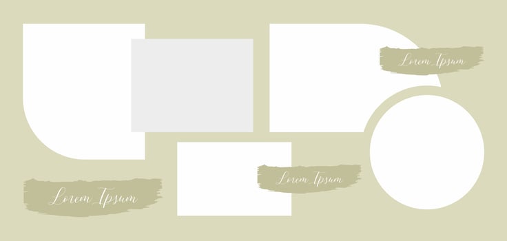 Pictures or photos frame collage. comics page grid layout abstract photo frames and digital photo wall template vector