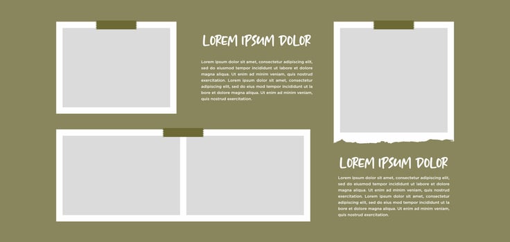 Pictures or photos frame collage. comics page grid layout abstract photo frames and digital photo wall template vector