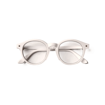 3d realistic plastic round white rimmed eye glasses  Generative Ai png