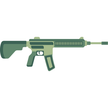 Assault Rifle Illustration PNG transparent background