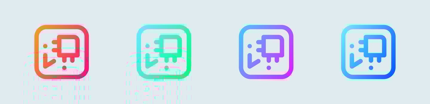Module line icon in gradient colors. Motherboard signs vector illustration.