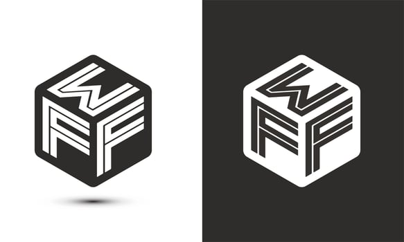 WFF letter logo design with illustrator cube logo, vector logo modern alphabet font overlap style.